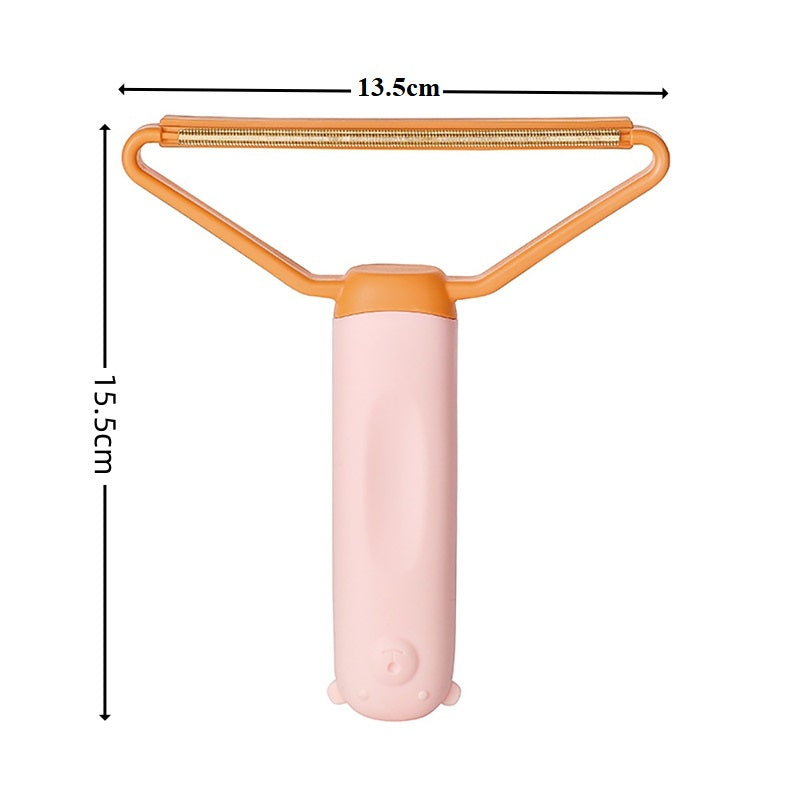 Pet hair remover dimensions infographic showing 13.5cm width and 15.5cm height — compact reusable pet hair remover